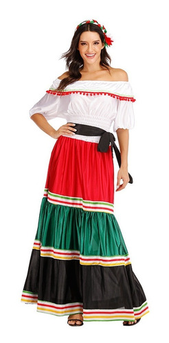 Disfraz De Señorita Mexicana Para Mujer, Vestido Nacional Adulto