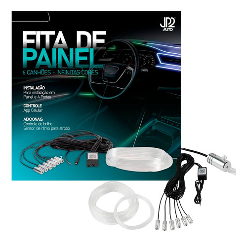 Fita Neon Led Rgb Mangueira Fibra Otica Luz Interna Auto 12v