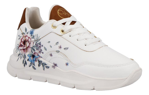 Zapato Casual 696481pr Sintetico Flor Blanco Depiso