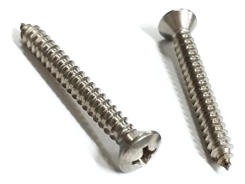 Tornillo de rosca de cabeza ovalada, 3,9 x 32 mm, acero inoxidable, 10 piezas