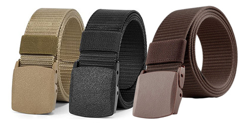 3pcs Hombre Cinturones Tácticos Militares Con Hebilla De Color 3pcs-b Talla 120