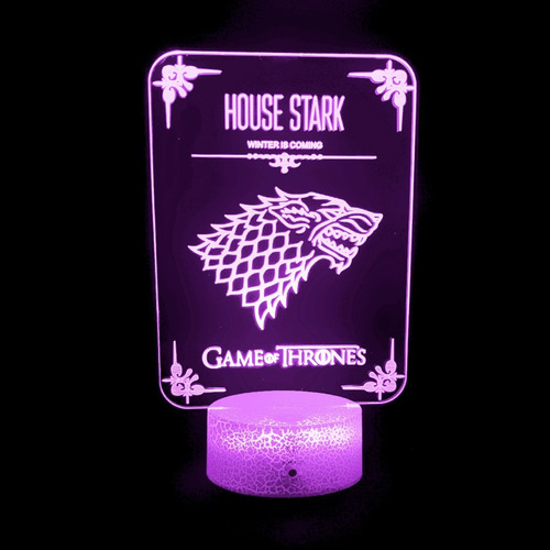 Lámpara 3d House Stark Got Base Agrietada