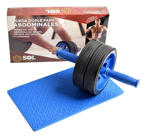 Rueda Abdominal Doble  Desarmable + Colchoneta Sol Fitness Color Multicolor