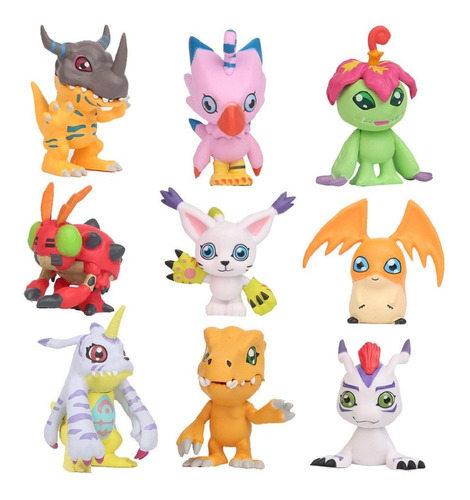 Digimon Figuras Set X 9  Agumon, Gabumon, Patamon, Gatomon, 