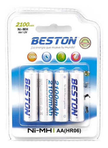 Bateria Pila Recargable Aa X 4 Beston