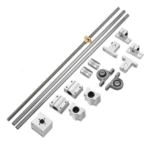 2 Guías De Eje De Varilla Con Movimiento Lineal De 400 Mm Y