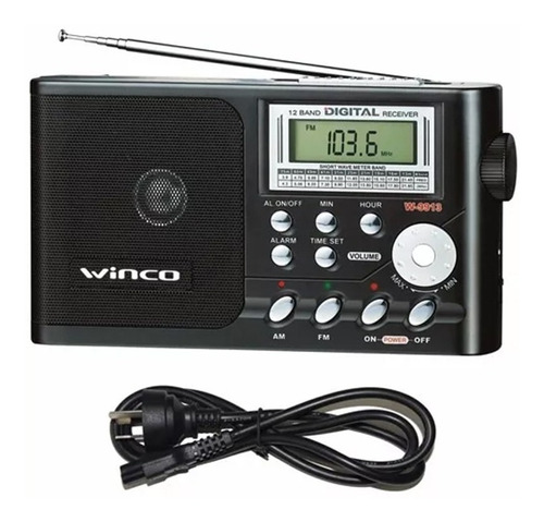 Radio Winco Portatil Am/fm Reloj Despertador 12 Bandas Dual