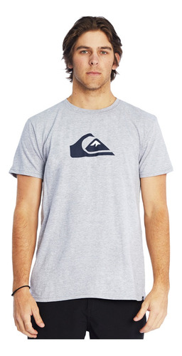 Polera Quiksilver Comp Logo Hombre Athletic Heather