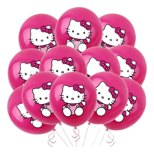 Set Globos Hello Kitty 12 Pcs Cumpleaños