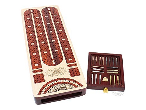 House Of Cribbage - 4 Track Continuous Cribbage Board Inlaid