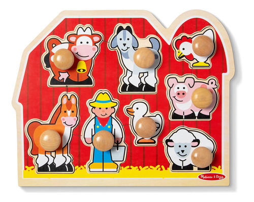 Puzzle Melissa & Doug Wooden Jumbo Knob 2-pack Baby 12m+