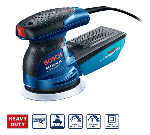 Lijadora Excéntrica Gex 125-1 Ae 250 Watts Bosch