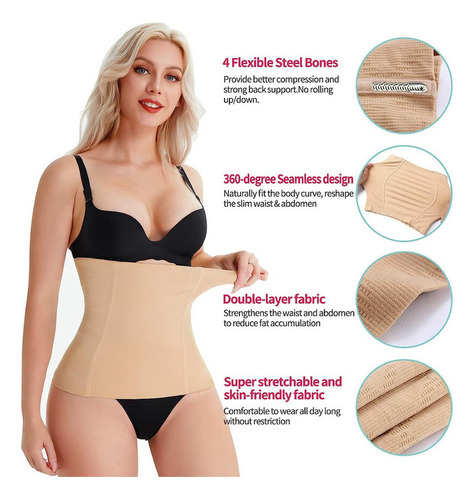 Body Moldeador Para Mujer, Con Control De Abdomen 2pc