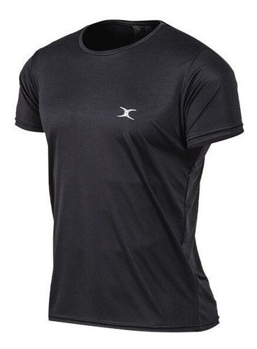 Remera Gilbert Negro Pro Tech Dry Entrenamiento Rugby