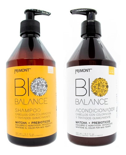 Primont Bio Balance Shampoo + Enjuague Vegano Pelo Teñido 6c