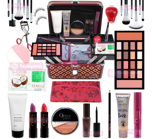 Maleta Maquiagem Completa Ruby Rose Avon Macrilan Pinceis