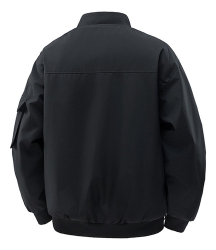 Jaqueta Masculina De Cor Sólida, Bolso De Lazer Com Zíper, R