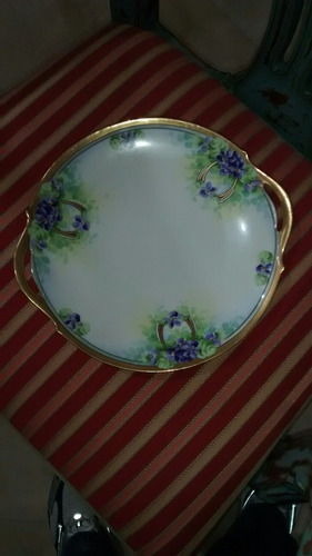 Plato Usado De Porcelana De Limoges Pintado A Mano