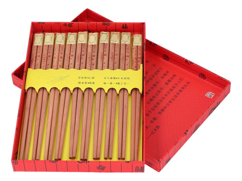 Palillos De Madera, 10 Pares, Antideslizantes, Reutilizables