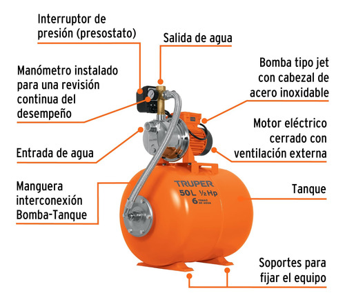 Bomba Centrifuga De Agua Tipo Jet Hidro 6 Tomas Simultaneas Naranja 60 1