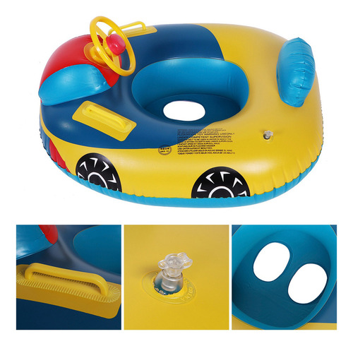 Coche Inflable For Bebés Y Niños Pequeños, Con Asiento Flot