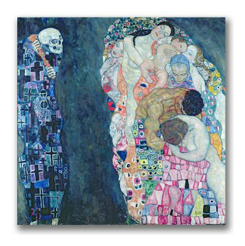 Cuadro  Muerte Y Vida  Gustave Klimt 18x18 