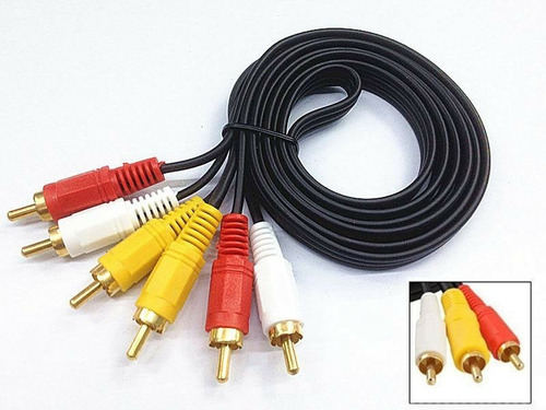 Imagen 5 de 5 de Cable De Video Rca Macho Macho Audio Dvd Componentes 5 Mts