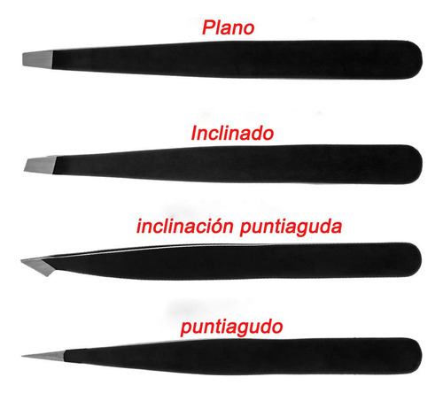 Set De 4 Pinzas Profesional De Acero Inoxidable Para Cejas