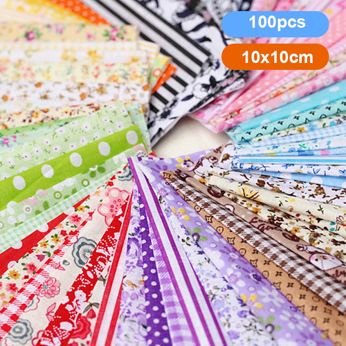 100 Piezas De Tela Surtida Con Patrón De Patchwork