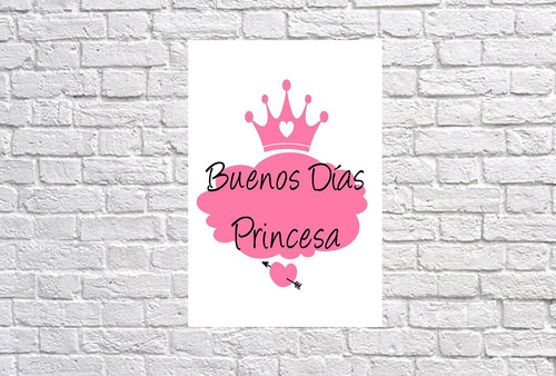 Vinilo Decorativo 50x75cm Buenos Dias Princesa Crown Corona