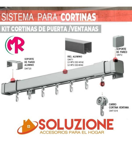 Imagen 4 de 10 de Kit Cortina Sistema De Ventana Aluminio 2 Metros Oferta !!!