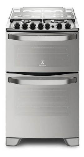 Imagen 1 de 3 de Cocina Electrolux Expert 56DXQ gas envasado 4 hornallas  plata 220V puerta con visor 106.5L con horno doble