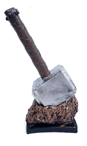 Miniatura Colecionável Marreta Thor Em Resina 19cm