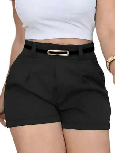 Short Feminino Social Cinto Alfaiataria