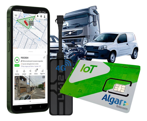 Rastreador Veicular Gps Com Chip E Aplicativo Em Tempo Real