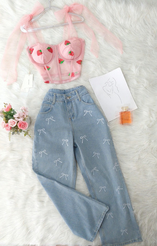 Mom Jeans Estampado Importación Premium Grueso Dama