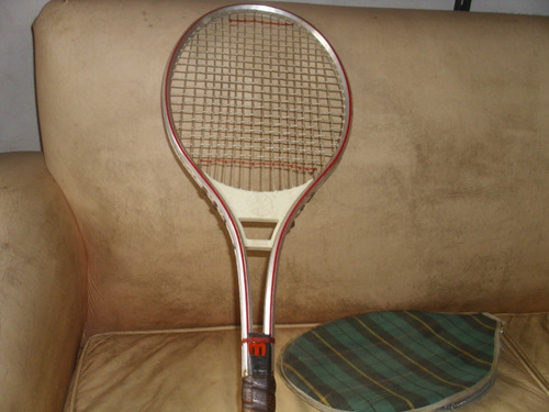 Raqueta De Tenis Antigua Con Funda De Aluminio