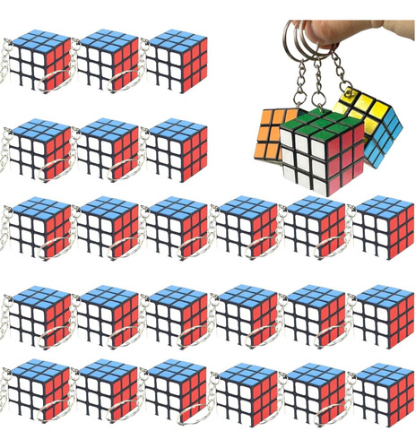 24 Llavero Cubo Rubik 3x3 Mayoreo Fiestas Bolo Cumpleaños