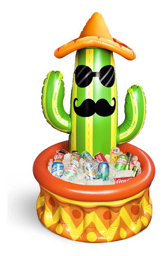 46 Inflatable Cactus Cooler For Parties, Fiesta Party Decor
