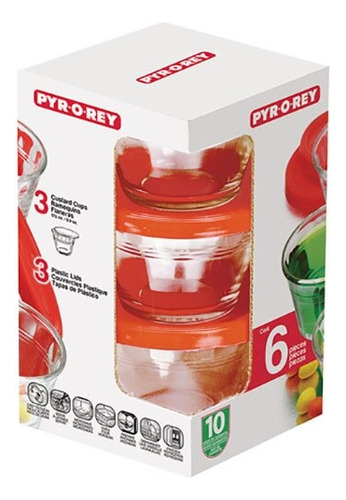 3 Flaneras Refractarias Pyr-o-rey Con Tapa Plastico 175 Ml