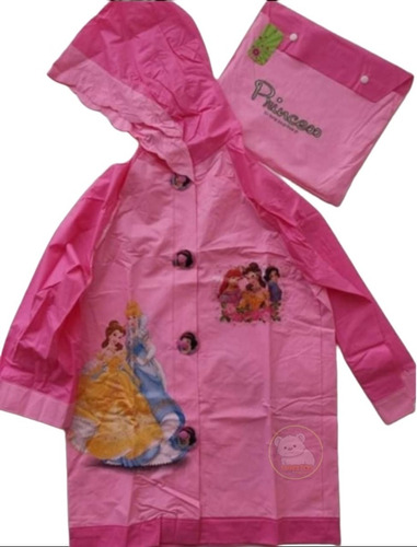  Capa Lluvia Impermeable Princesas Para Niñas 3 A 5 Años 