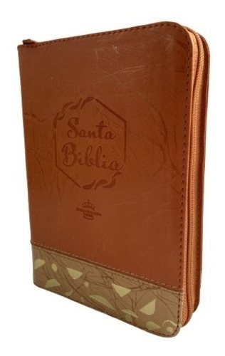 Biblia Reina Valera 1960 Cierre Naranja Beige Canto Dorado