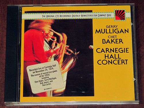 Gerry Mulligan/chet Baker Carnegie Hall Concert Cd Import