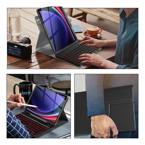 Funda Teclado Retroiluminada Samsung Galaxy Tab S10 Fe/s9 Fe Color