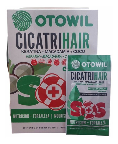 Imagen 4 de 8 de Mascara Otowil Cicatrihair Nutricion + Fortaleza X 24 Sobres