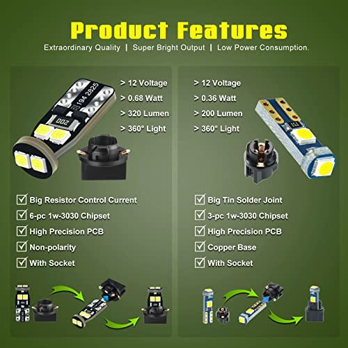 12v White T5 37 74 73 2723 2721 T10 158 168 194 2825 With So