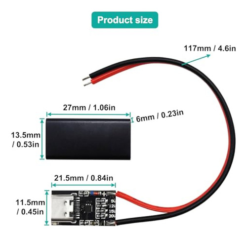 Paquete De 10 Unidades, Módulo De Carga Rápida Usb-c Pd 5a A