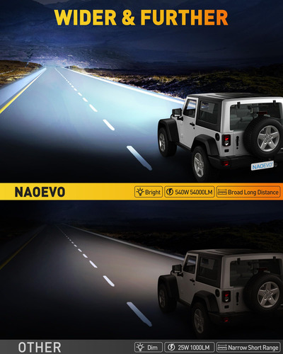 Naoevo Barra De Luz Led De 12 Pulgadas Y 4 Luces Led De 4