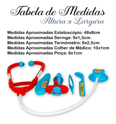 Imagem 4 de 7 de Kit Medico Brinquedo Infantil 5 Peças Termômetro Seringa