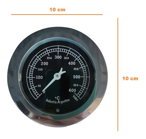 Imagen 2 de 7 de Pirómetro Termómetro Reloj Temperatura Horno Pizzero/barro